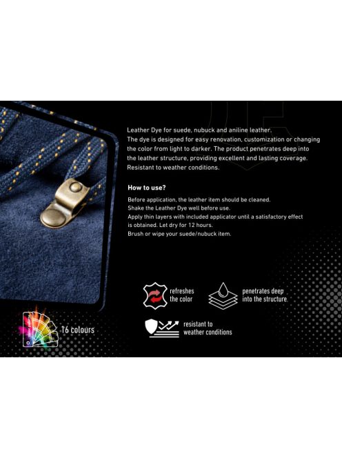 Bőrfesték - Velur. Nubuk, Analin 75ml Fekete (Több Szín)